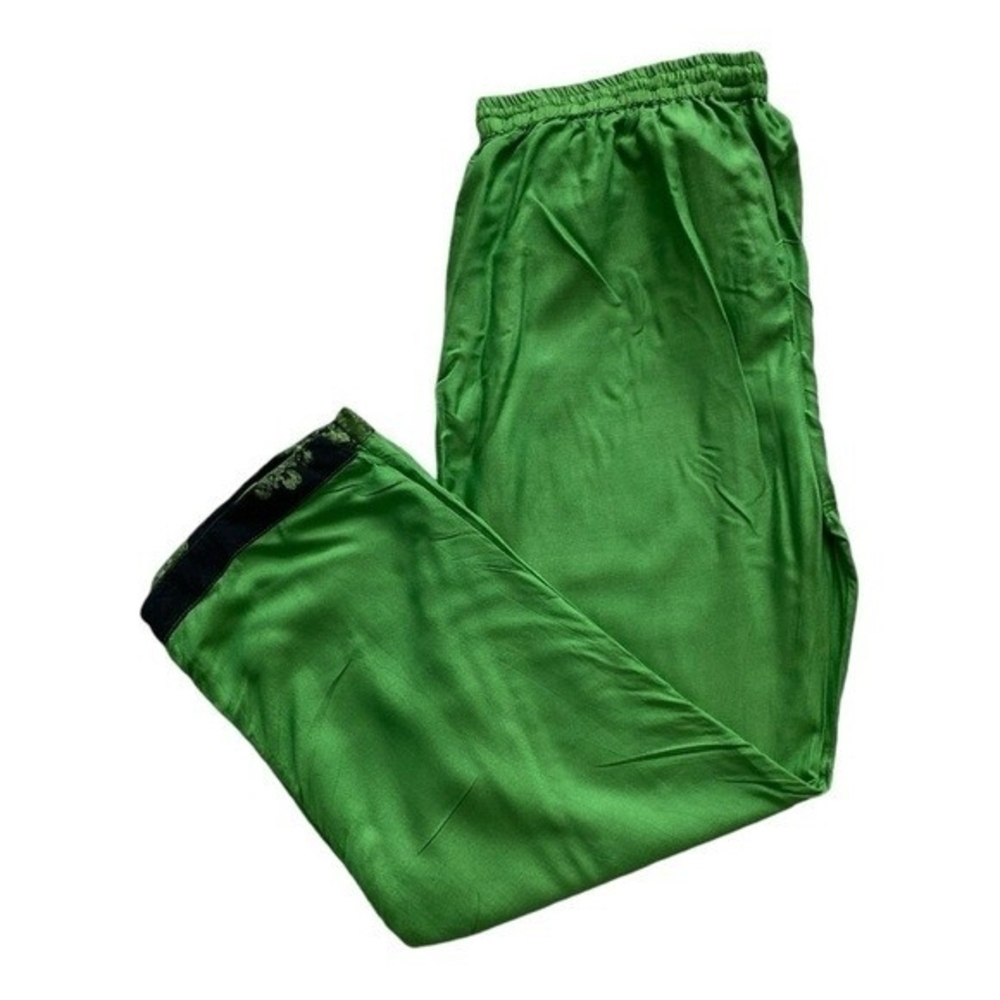 Meetu Magic Boho Harem Pants Green Mandala Print Rayon Women 2XL Excellent - Picture 4 of 7
